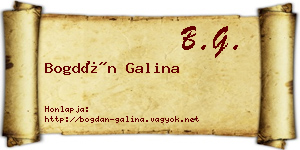 Bogdán Galina névjegykártya