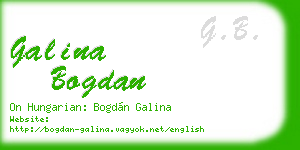galina bogdan business card